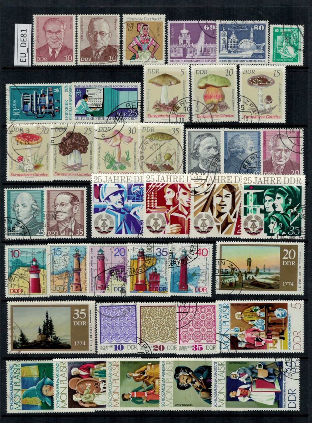 Tutti i francobolli: DDR 1974, EU_DE81 – Usato da Erlenbach ZH venduto da panstamps