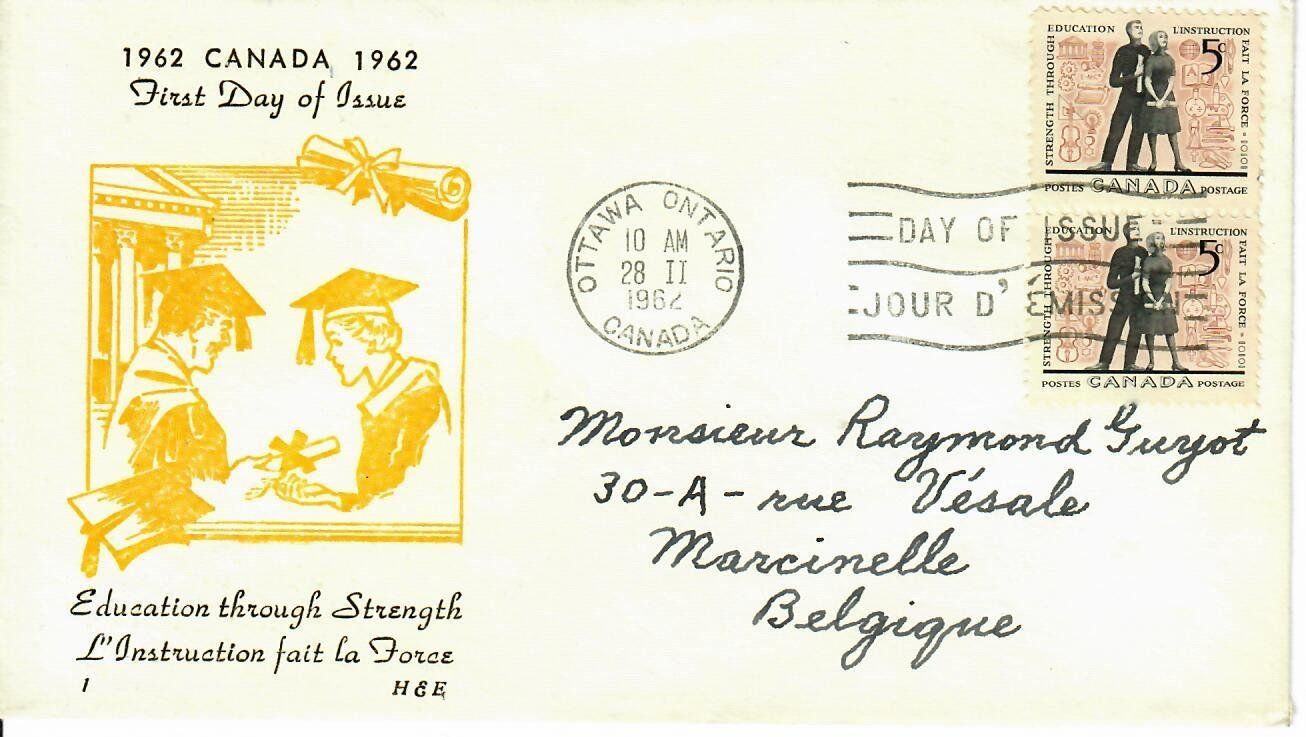 Alle Briefmarken: Brief, Kanada 1962 – Gebraucht aus Hochdorf von Ziegel-16
