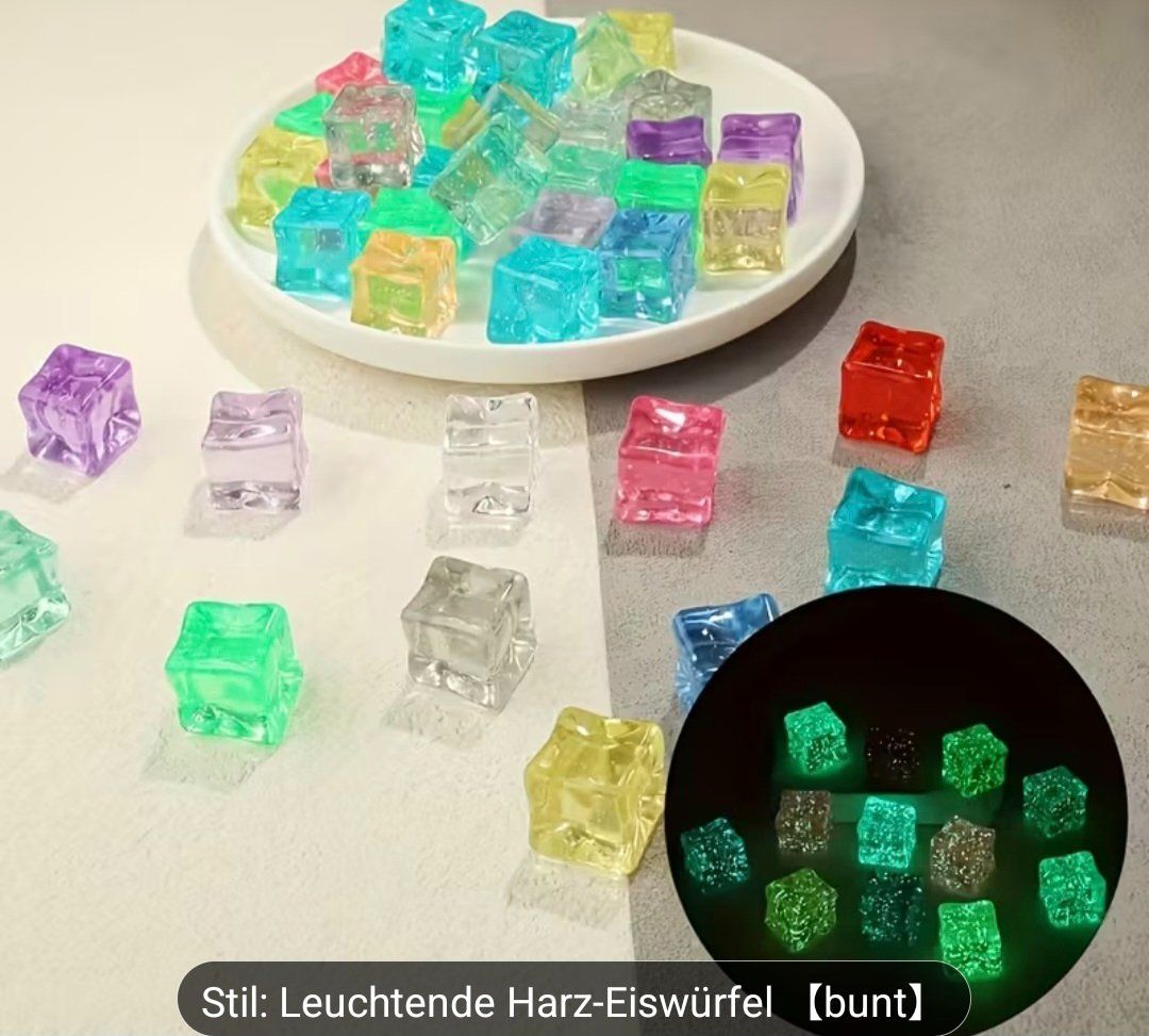 Tutte le decorazioni: 30x Harz Eiswürfel, leuchtend – Nuovo e nell'imballaggio originale da Baden venduto da rocket85 1
