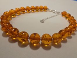 Fusskette Bernstein geknöpft 8mm. / 25 - 29,5cm.