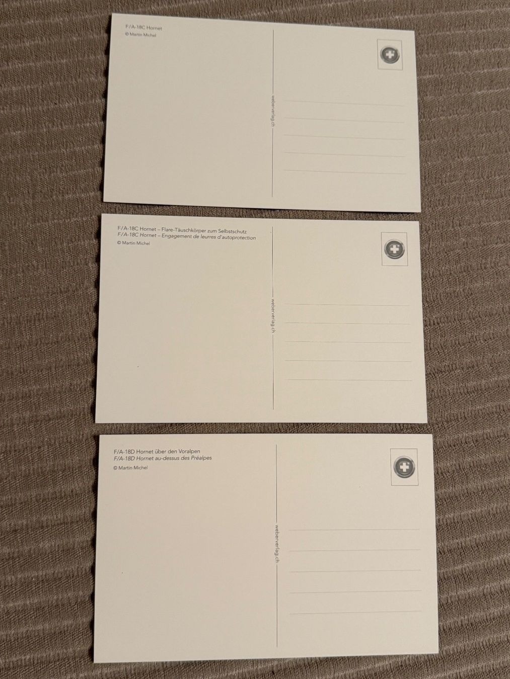 Cartoline postali: 3 Postkarten F/A18 Schweizer Luftwaffe  - Schweizer Armee – Nuovo (secondo la descrizione) da Brütten venduto da Hst1 1
