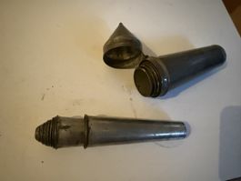 Antike Blechdose / Metallbehälter mit rahmhülsen  Rarität!