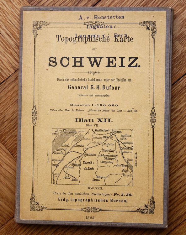 Topografische Karte Der Schweiz 1:100 000 Blatt XII (1893) | Kaufen Auf ...