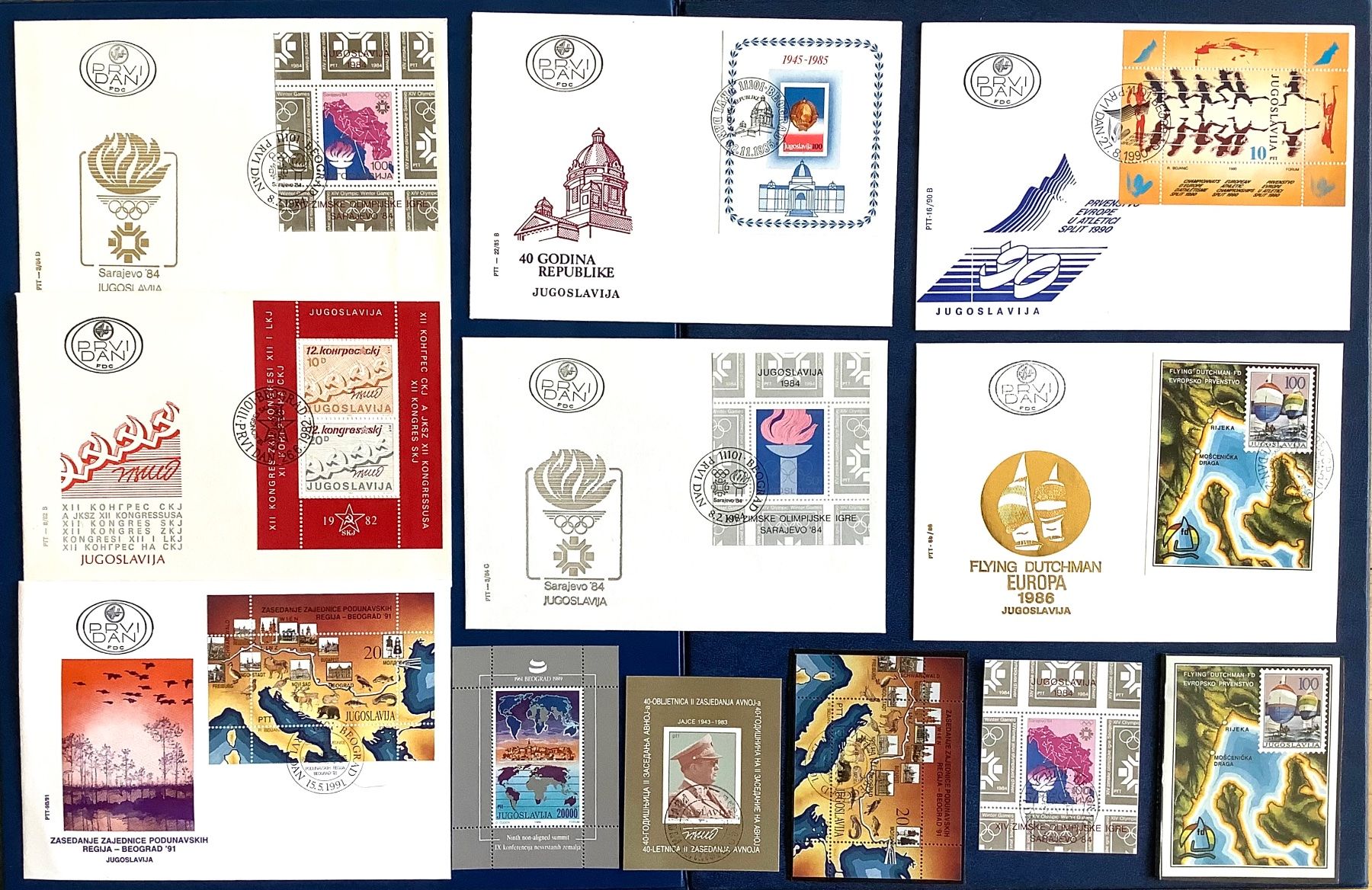 Alle Briefmarken: 1982 - 91 - Jugoslawien FDC mit Blocks+ Div. Blocks ET + ** – Neu (gemäss Beschreibung) aus Liestal von Pep3