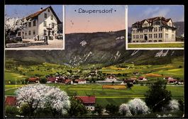 AK Laupersdorf, Gebäudeansichten, Totale des Ortes im Frühli