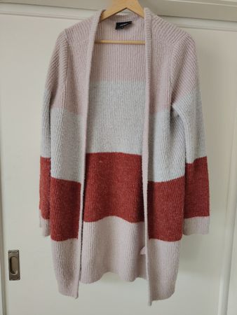 Damen Strickjacke mit Streifen rosa Grösse S