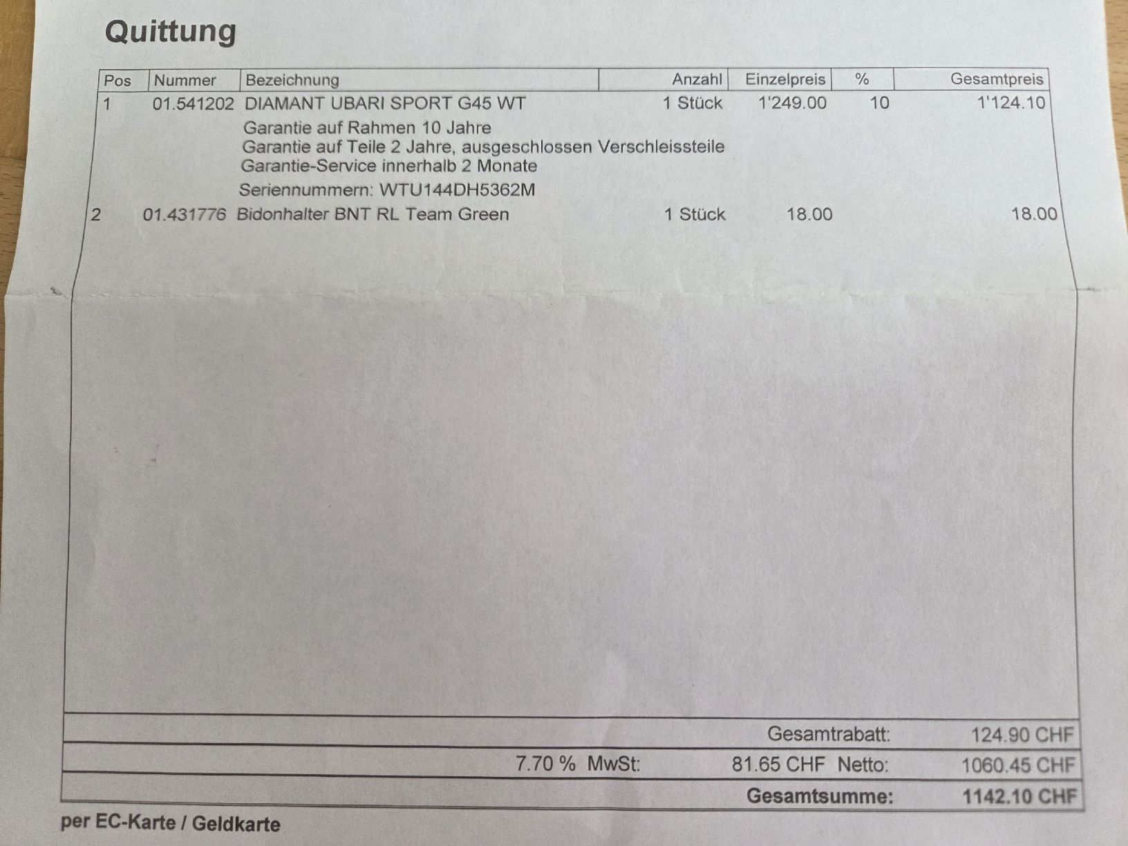 Biciclette: Damenrad - DIAMANT Ubari Sport G45 WT – Usato da Oberkirch LU venduto da Trini04 8