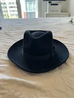 Atrium Filzhut Fedora schwarz Gr. 57, 100% Wolle, wasserfest