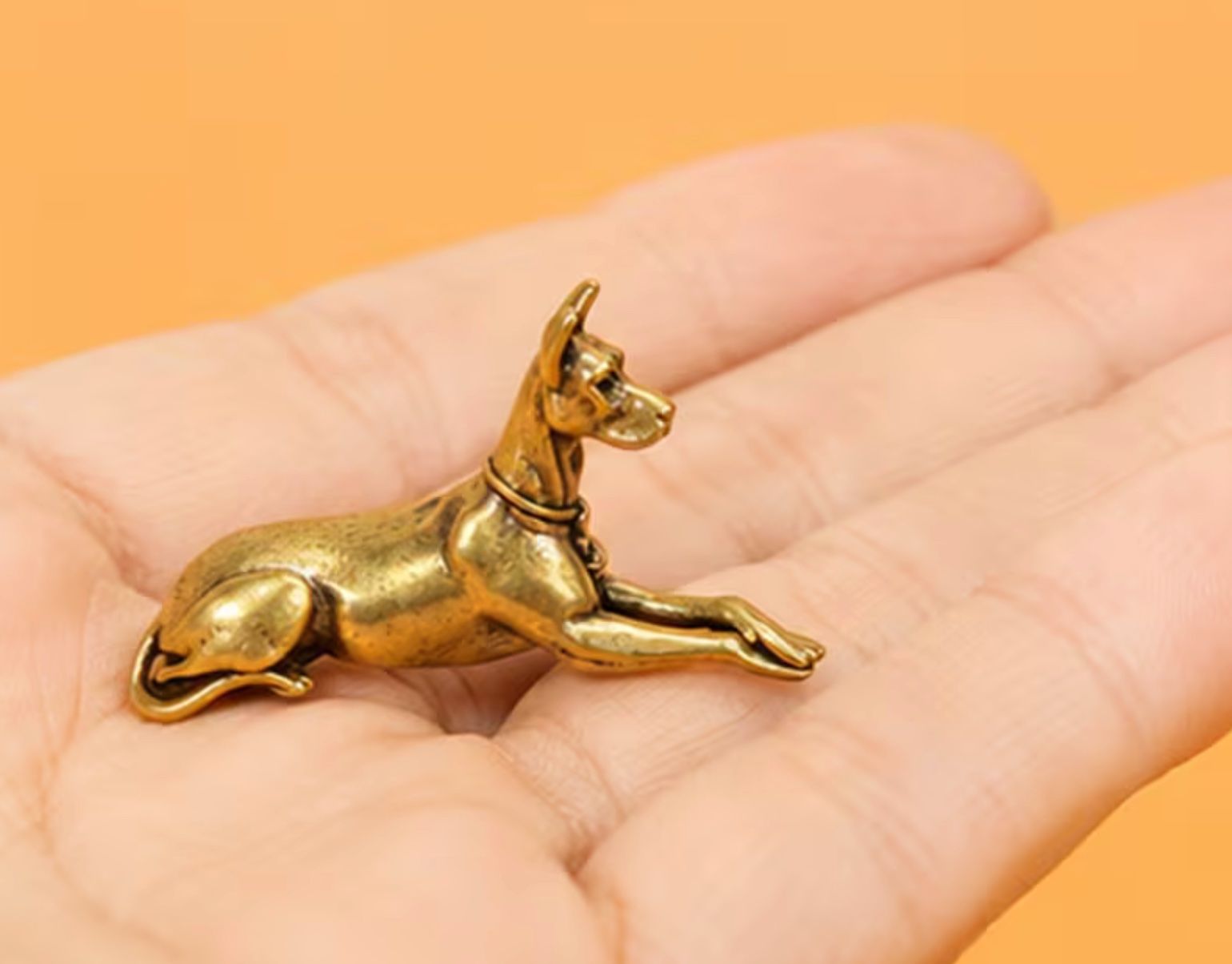 Statuette: Hund Dobermann Miniaturfigur aus massivem Messing – Nuovo e nell'imballaggio originale da Langenthal venduto da Seelenfreunde 3