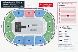 2 Tickets Sitzplätze TOKIO HOTEL Hallenstadion Zürich 10.11.