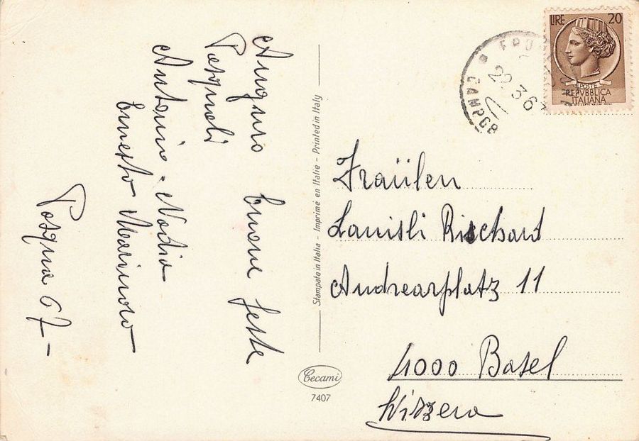 Cartoline postali: Buona Pasqua, circolata 1936 – Usato da Frauenfeld venduto da POML 1