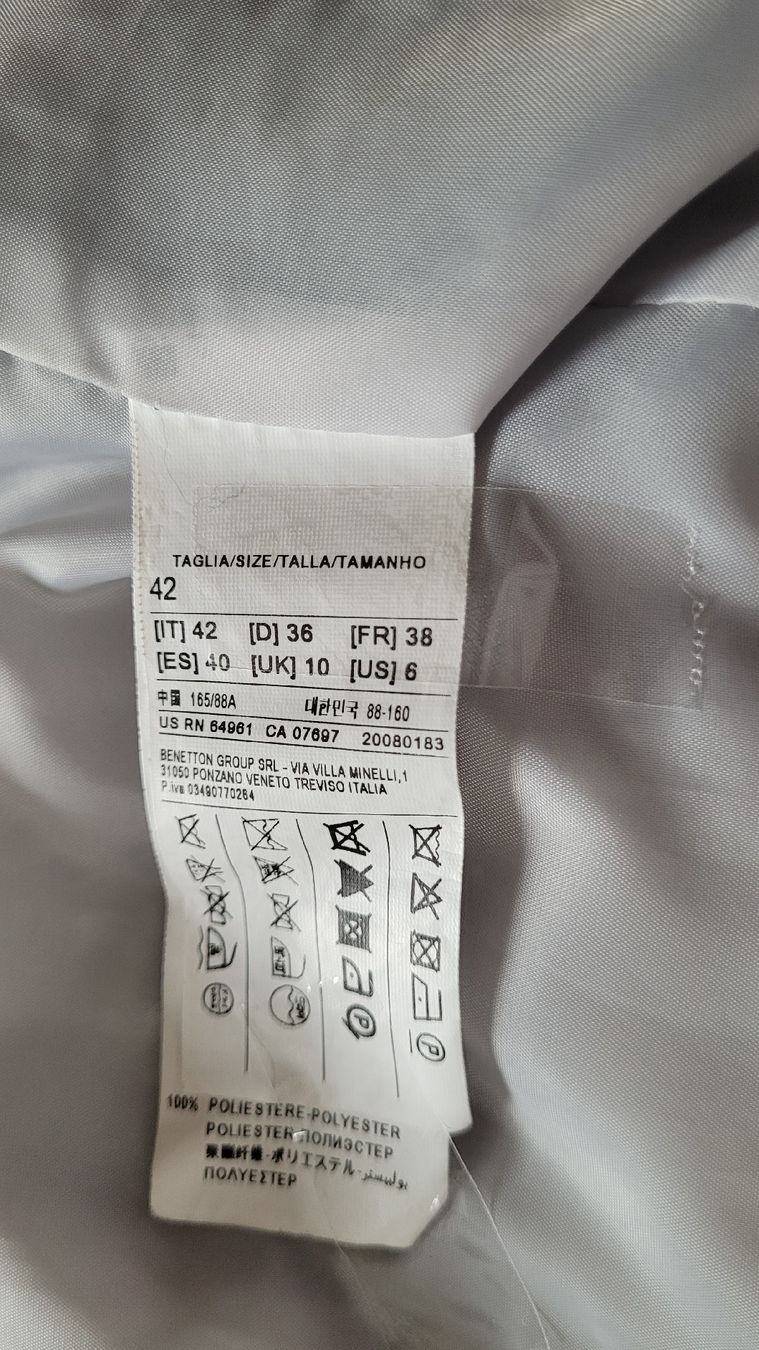 Benetton Cappotti: Benetton Mantel Gr.36 Eisblau Mohair Wolle – Usato da Winterthur venduto da Wohnhaus 5