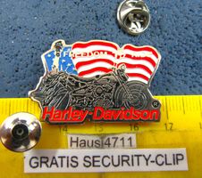 HD PIN HARLEY-DAVIDSON "FREEDOM TO RIDE" GEPRÄGT  SILBRIG