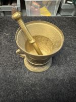 Antiker Messing Mörser mit Stössel - Deko Herbstzeit!