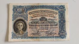 Schweiz 100 Franken 1940, Sammlerstück, Banknote (WA3)