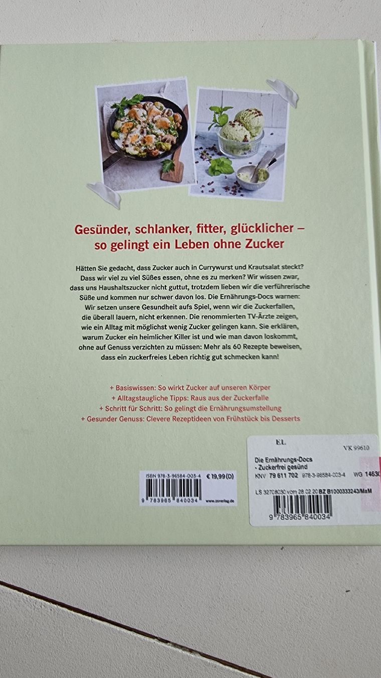 Libri: Zuckerfrei gesünder leben - Kochbuch neu – Nuovo (secondo la descrizione) da Wigoltingen venduto da Zuckerfee84 1