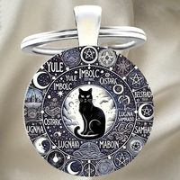 🔮🌙 Heidnischer Kalender Schlüsselanhänger 🐾✨