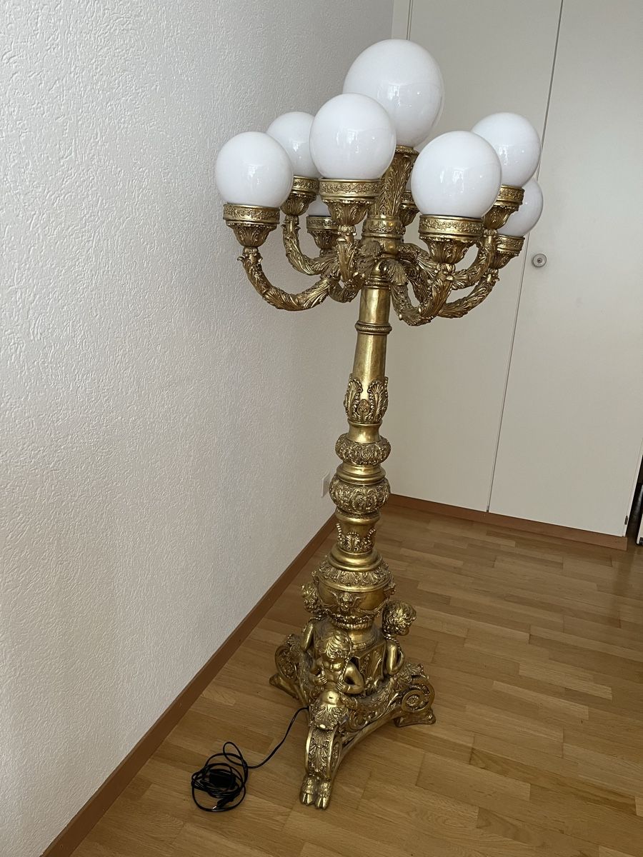 Lampade: 9 flammige Kandelaber-Stehlampe – Usato da Bern venduto da Snowtartine 1