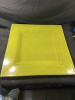 Glasschale in gelb Servierplatte, quadratisch, 34x34 c