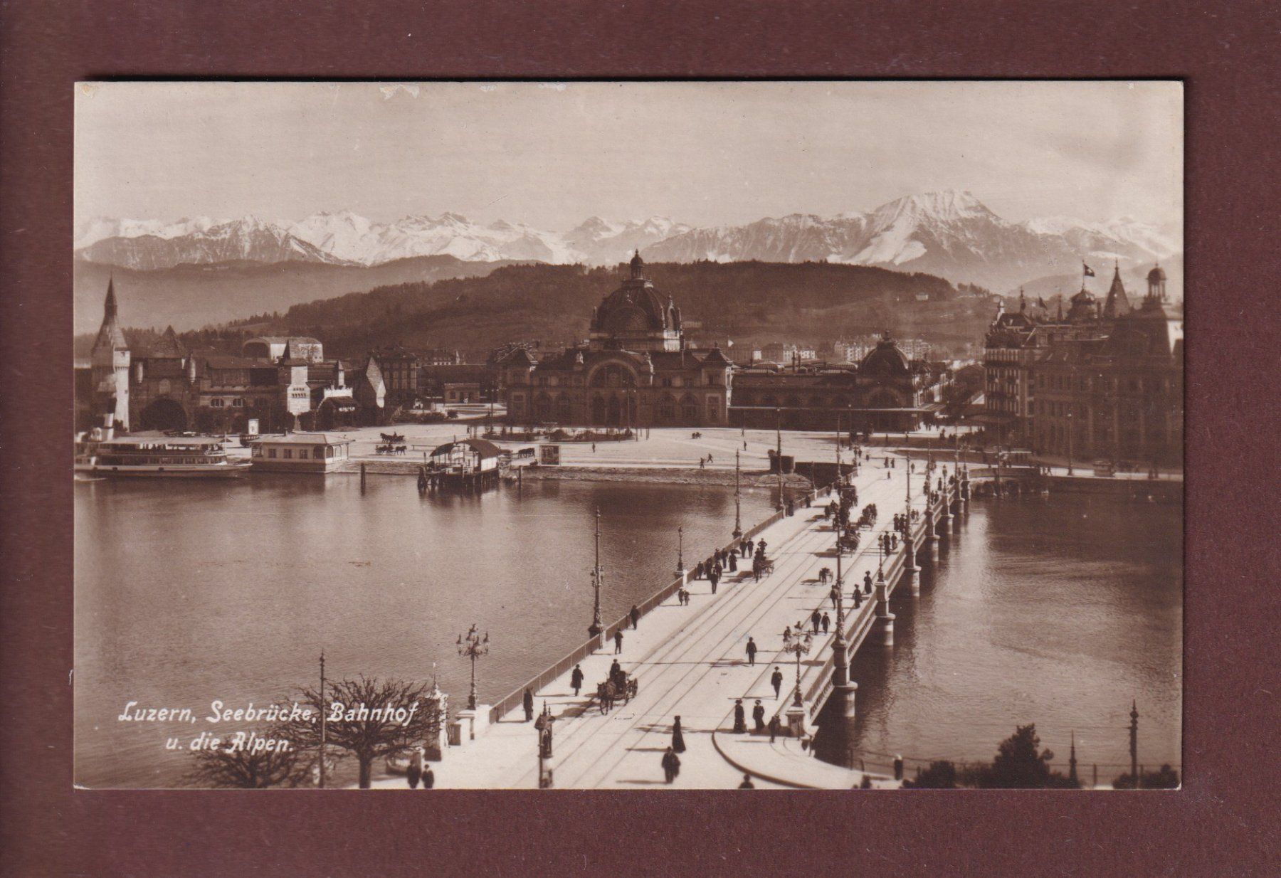 Cartoline postali: LUZERN - Seebrücke - Bahnhof – Usato da Pully venduto da nicecards