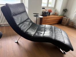 Schwarze Leder Liege guter Zustand 180cm