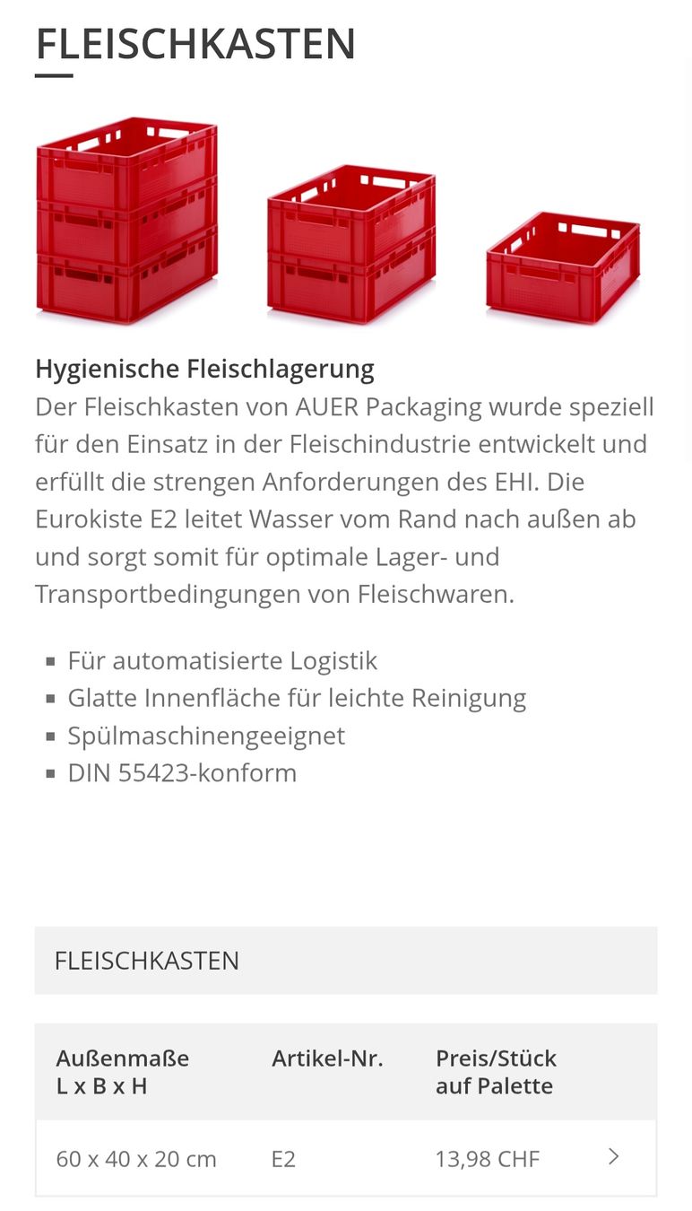 Casse di trasporto: Auer kunststoff kasten rot 8x – Usato da Einsiedeln venduto da RKmnc 1