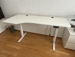 Höhenverstellbarer Schreibtisch casaria160x75x72-117cm weiss