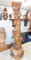 Grosse Holzskulptur im Jugendstil, Hartholz