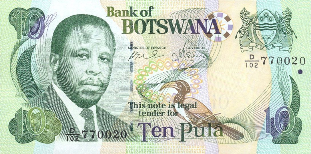 Banknoten: Botswana 10 Pula 2007 P-24b UNC – Neu (gemäss Beschreibung) aus Schliern b. Köniz von pizzitaxi