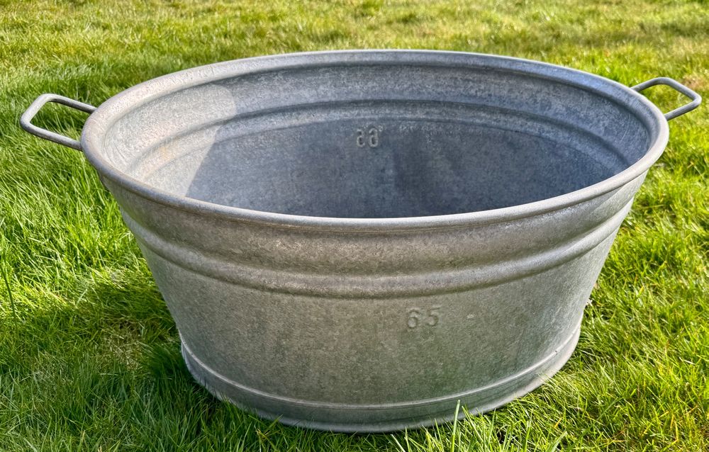 Alter Zink Zuber Gelte 50er / 60er-Jahre / 65 cm lang (Gebraucht) in ...