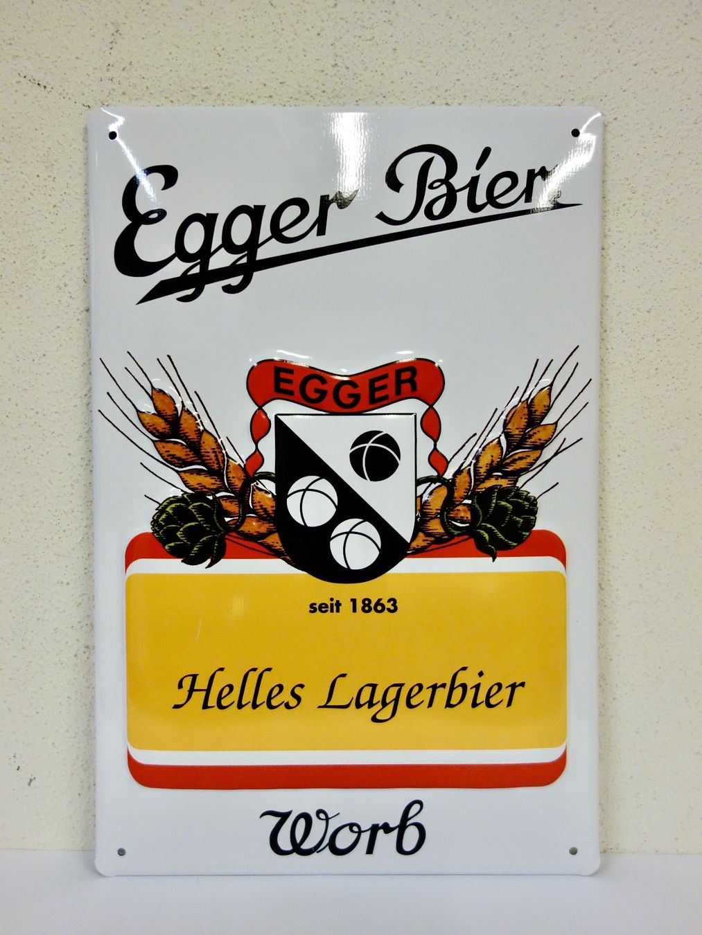 Insegne: Blechschild EGGER WORB Bier Werbung Werbeschild Schild Blech – Nuovo e nell'imballaggio originale da Kerzers venduto da bottlesandboxes 1