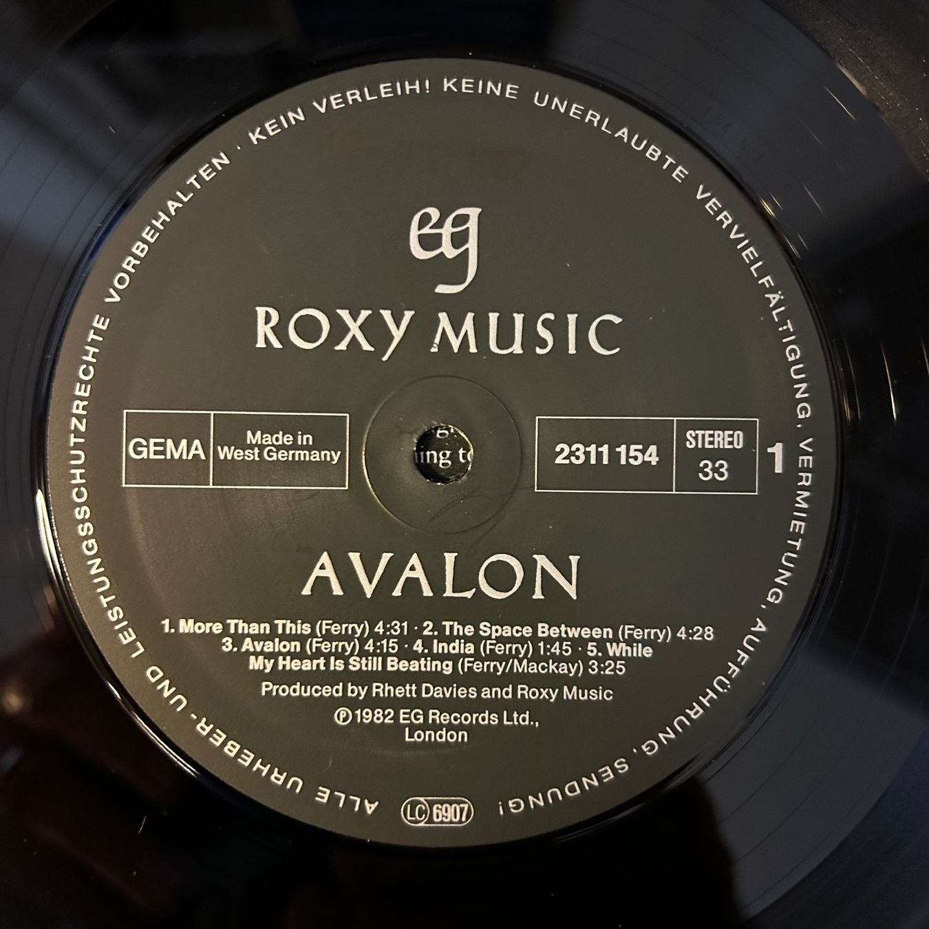 Schallplatten: Roxy Music - Avalon, Vinyl LP 1982 – Gebraucht aus Aesch BL von BernisFlomi 2