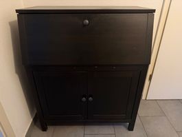 Bureau secrétaire en bois noir, idéal télétravail!