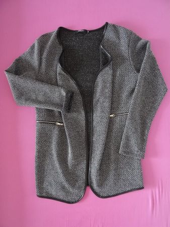 Jacke Blazer Tunika Gr. 40/42, noir grau