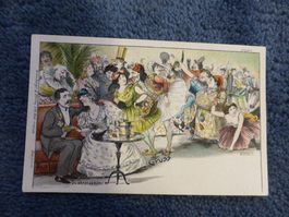 Litho,Michaelis,Carneval,Masken,Esel,Gruss,Du ahnst es nicht