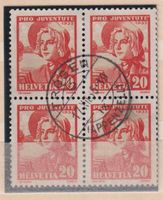Z87a) 1935 Pro Juventute J75, 4.Block, Vollstempel