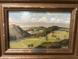 Gemälde von R. Müller, Landschaftsmalerei, Top Zustand!