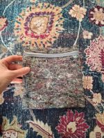 Upcycling Täschli Grau mit Reissverschluss, Handmade!