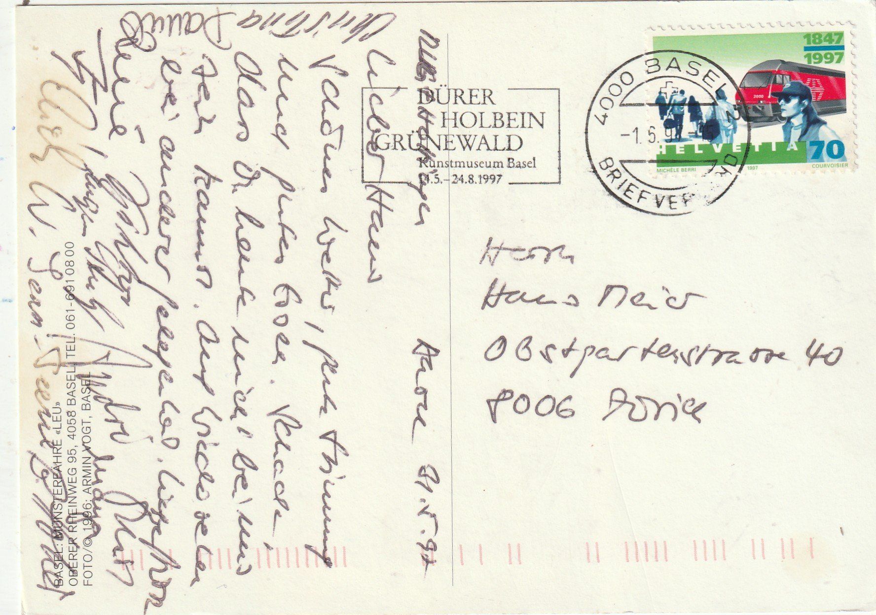 Cartoline postali: Basel – Usato da Lumbrein venduto da made02 1