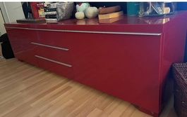 IKEA BESTA BURS TV-Bank – Hochglanz Rot (180x41x49 cm)