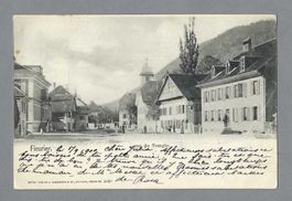 1900, FLEURIER, RUE DU TEMPLE (LÉGER PLI D'ANGLE)