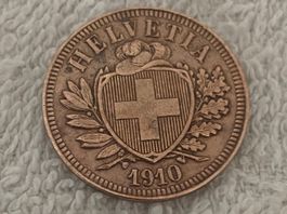 2 centimes/Rappen 1910 B