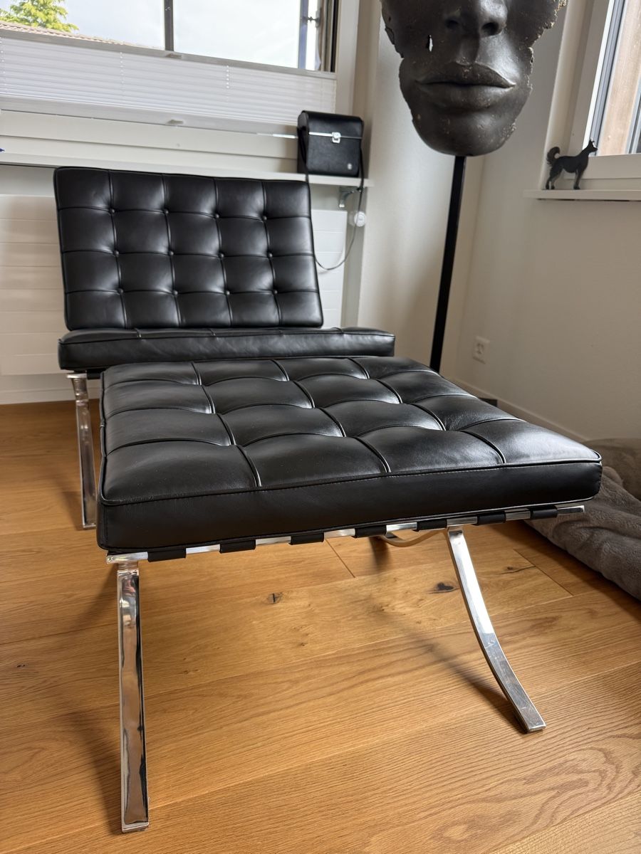 Poltrone: Sessel mit Hocker aus Leder – Usato da Euthal venduto da Rahel213 2