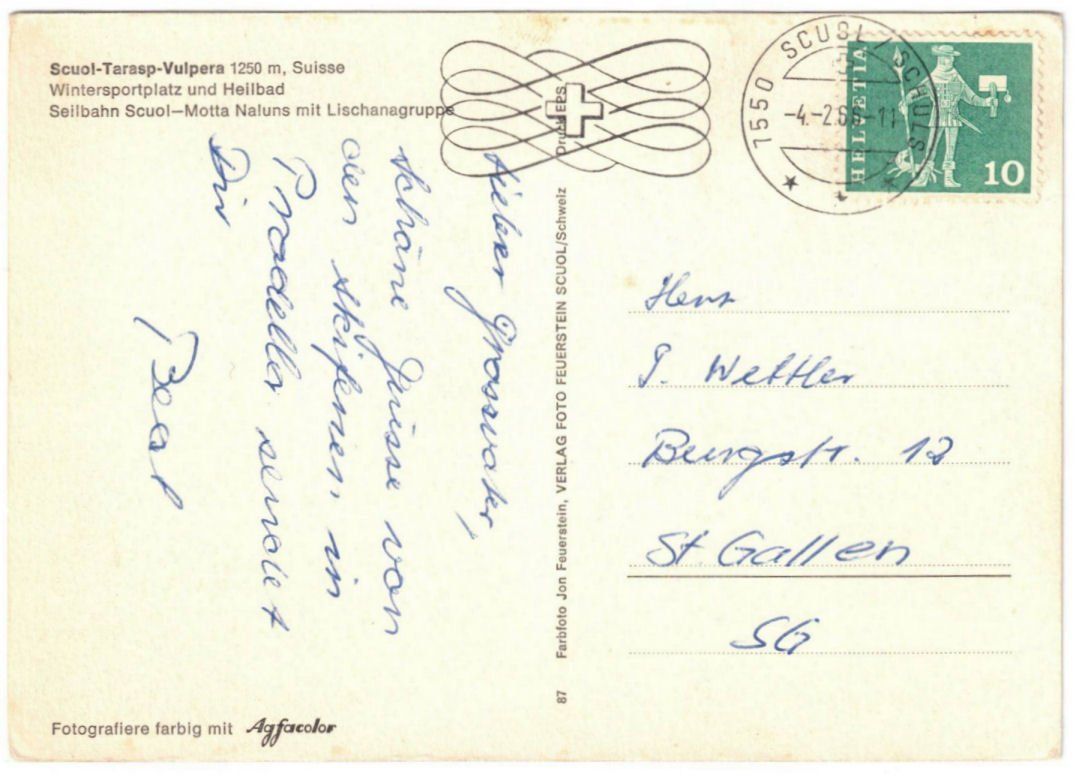 Cartoline postali: Scuol - Gondelbahn Motta Naluns – Usato da Binningen venduto da Mountainrider 1