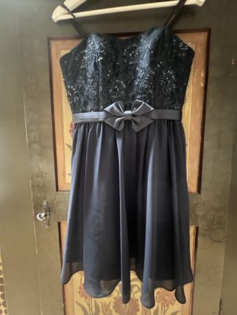 Dunkelblaues Kleid Grösse 38 Spitze Pailletten