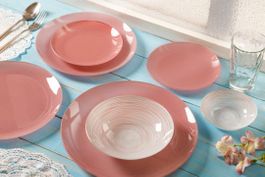 Geschirr Set 25tlg. 6 Personen Set ، Rosa, Preisgarantie