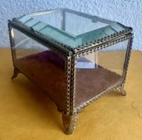 Jugendstil Schatulle Bronze , Bleikristallglas Facettiert✨