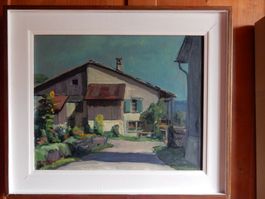 Ölgemälde Bauernhaus in Sulzbach von Karl Bürkli signiert