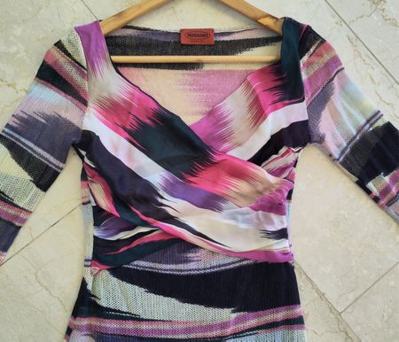 Robe MISSONI multicolore en laine et soie