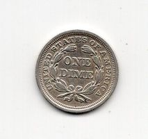 (1086) USA, 1 Dime, 1853, top, vz+